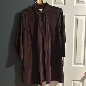 J Jill  sz small chocolate brown corderoy dress
